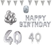 40 jaar Verjaardag Versiering Pakket Zilver