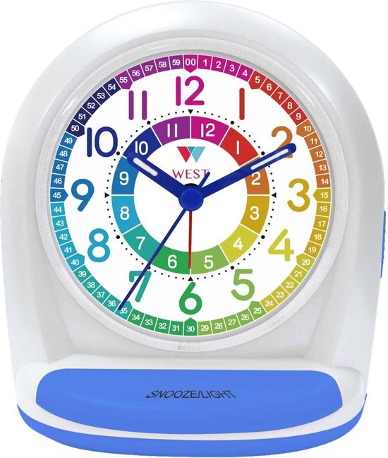 West Watch Réveil pour enfants Réveil J'apprends à dire l'horloge - enfants - analogique - bleu