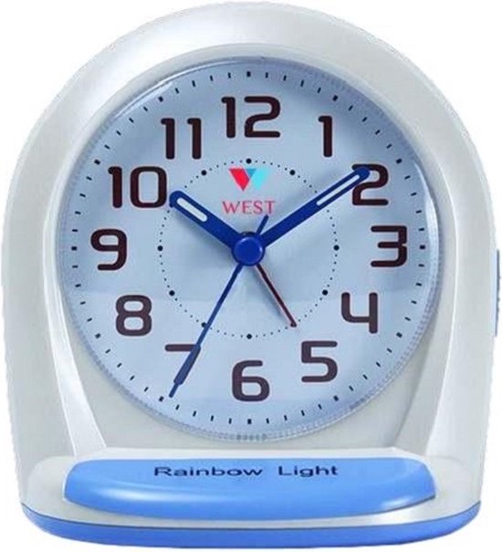 West Watch Basic Kinderwekker Alarmklok – klok kinderen - analoog – backlight - blauw