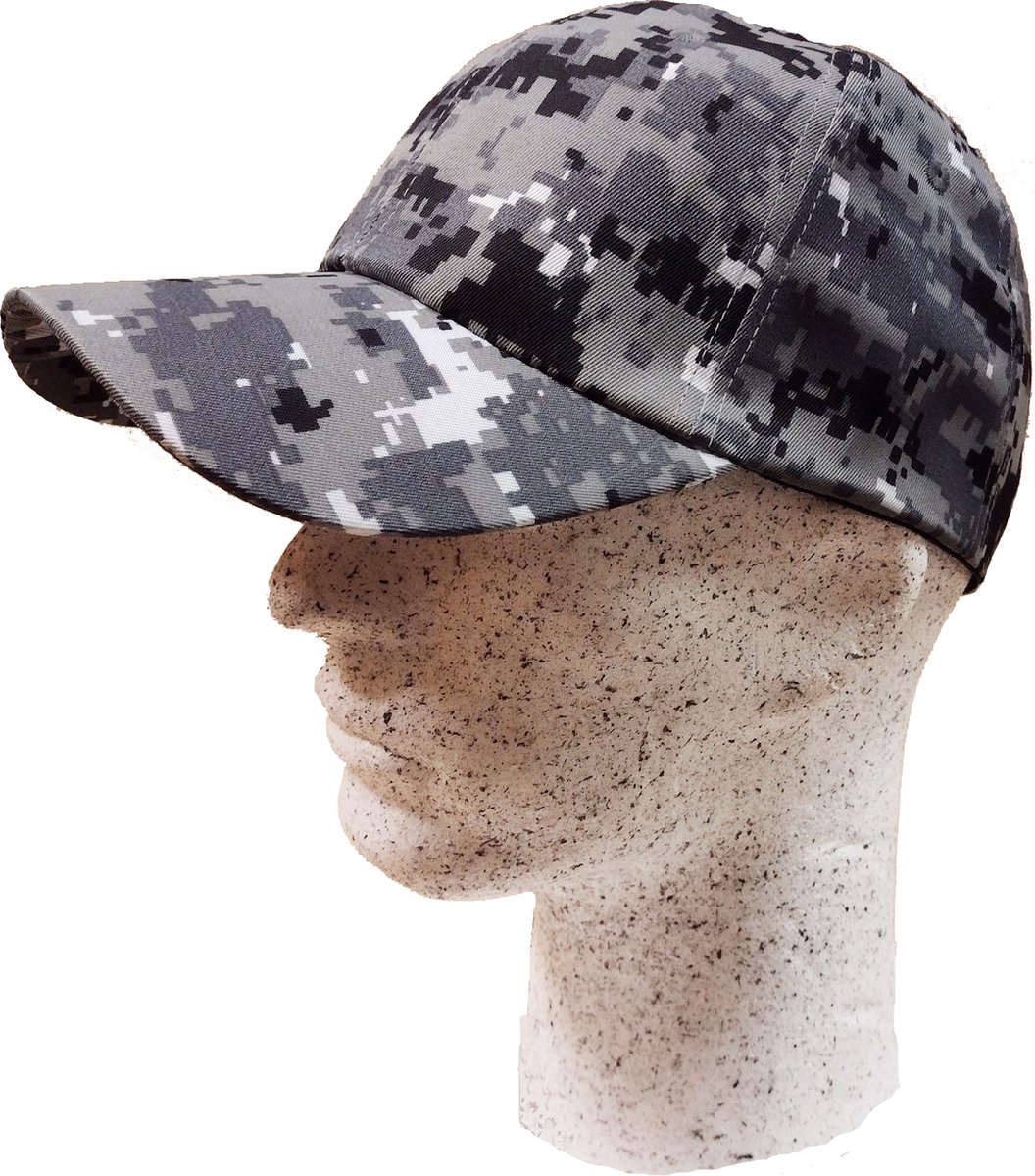 Camouflage pet met klep – Army Cap – Camo Tech Grijs - Outdoor Leger Petje