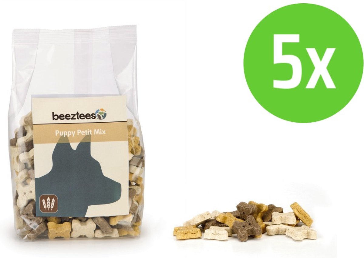 Beeztees Puppy Petit Mix - hondenkoekjes - 400 gram - 5 verpakkingen
