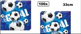 100x Servetten voetbal 33cm x 33cm - Sport eten drinken servet festival thema feest