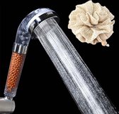 Pommeau de douche ionique - Économie d'eau - Éponge à récurer Ramie - Écologique - Durable - À base de plantes
