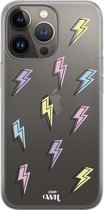 Thunder Colors - iPhone Transparant Case - Transparant hoesje geschikt voor de iPhone 13 Pro hoesje - Doorzichtig hoesje geschikt voor iPhone 13 Pro case - Shockproof hoesje Thunde