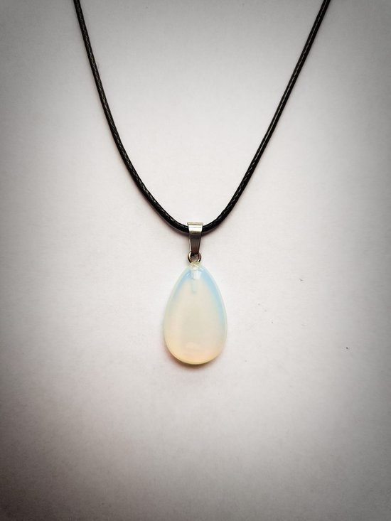 Opaal druppel - natuursteen - Opaal - valentijn cadeautje voor haar - valentijn - ketting - hanger - natuursteen - wicca