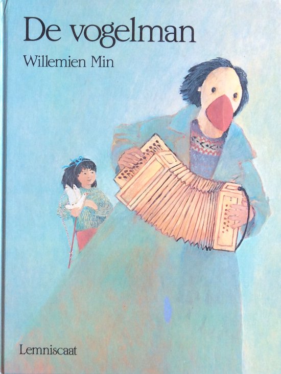 De vogelman, met een accordeon en een kind met een duif.
