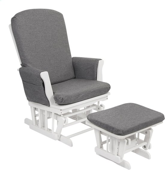 QUAX - Gliding Chair - Wit - Kussens Linen Grey | bol.com