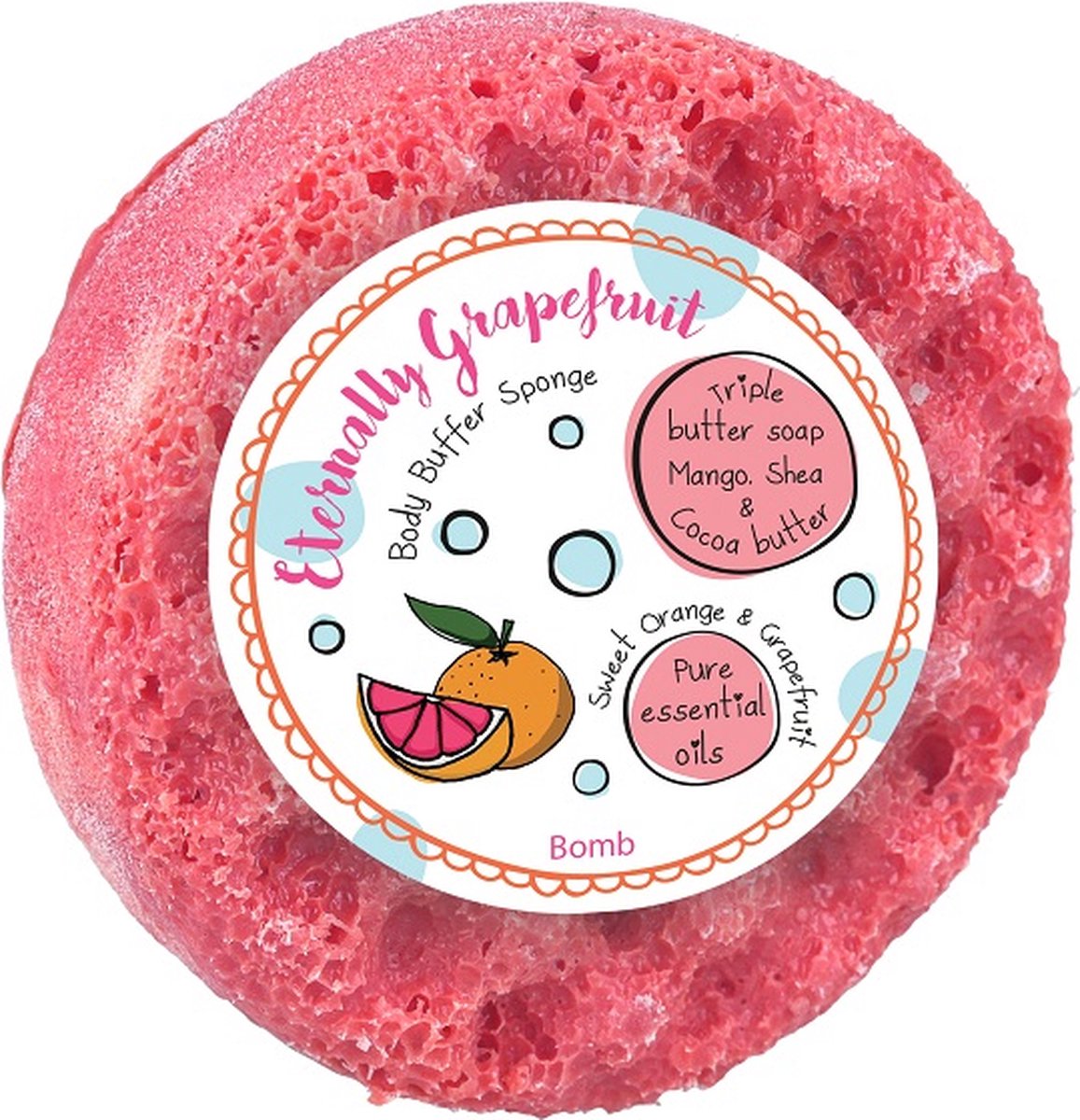 Bomb Cosmetics Eternally Grapefruit 190gr Body Buffer Shower Sponge