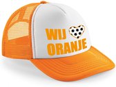 Oranje snapback cap/ truckers pet Wij hartje oranje voor dames en heren - Koningsdag/ EK/ WK caps