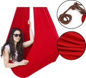 Hangstoel Voor Binnen - Rood Doek - Schommelstoel Volwassenen & Kinderen - Schommel - Cocoon - Nylon - Outdoor - Acroyoga