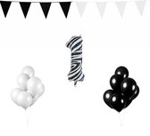 1 jaar Verjaardag Versiering Pakket Zebra