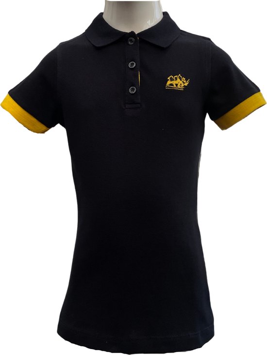 KAET - Polo - T-shirt- Meisjes - Mini (104/110) -Donkerblauw-Geel