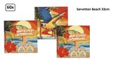 60x Servetten Beach  33cm x 33cm - Beach party festival summer strand feest zon