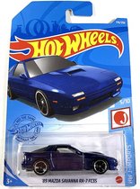 Hot Wheels Mazda RX-7 - 7 cm - Blauw - Schaal 1:64