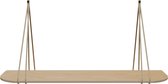Leren split-plankdragers - Handles and more® - 100% leer - CREME - set van 2 / excl. plank (leren plankdragers - plankdragers banden - leren plank banden)