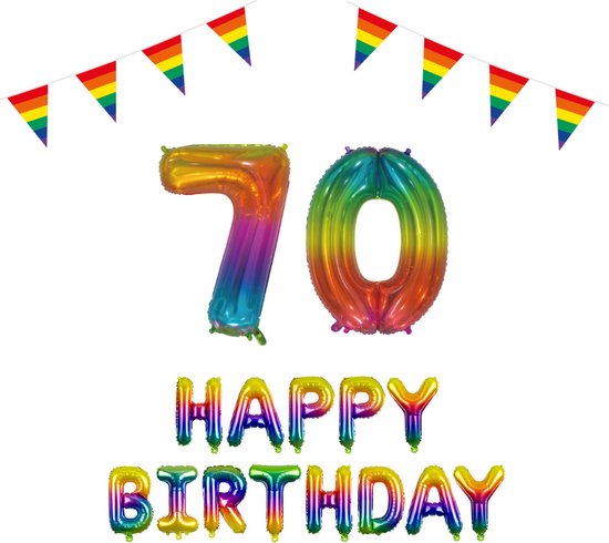 70 jaar Verjaardag Versiering Pakket Regenboog | bol.com