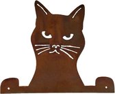 Schutting decoratie glurende kattenkop 30x26 cm