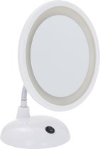 LED cosmetische spiegel stijl wit - staande spiegel, kunststof, 17,5 x 28 x 12 cm, wit 365854