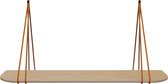 Leren split-plankdragers - Handles and more® - 100% leer - ORANJE - set van 2 / excl. plank (leren plankdragers - plankdragers banden - leren plank banden)