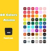 Stiften set 60 Delig anime - Tweekoppig - Stiften met 60 verschillende Kleuren - Stiften voor Volwassenen en Kinderen