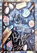 Life is what you bake it egg | wandborden metaal | 20 x 30cm