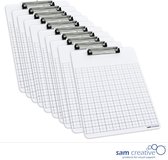 Whiteboard Klembord Ruiten (A4 set 10 stuks) | Notitiebord Whiteboard | Inspectiebord Whiteboard | Whiteboard Clipboard