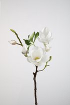 Kunstbloem Magnolia - topkwaliteit decoratie - Wit - zijden tak - 72 cm hoog