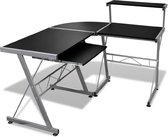 Luxiqo® Hoekbureau – Gaming Bureau – Bureautafel – Computertafel – Laptop Tafel – L-Vormig – Met Toetsenbord Plank – Zwart