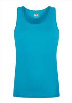 Set 2 stuks Azuur Blauw Tanktop / sportshirt Fruit of the Loom Lady-Fit Performance Vest maat XL