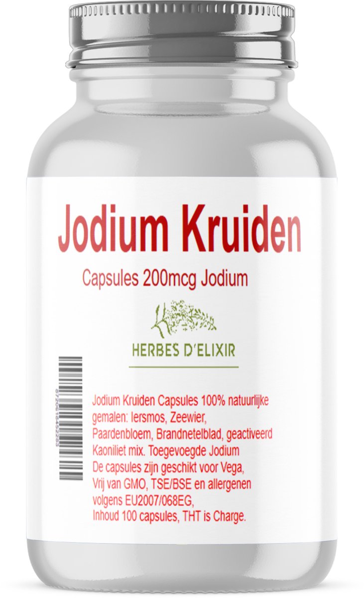 Goedkoopste Herbes D'elixir Jodium capsules - 90 capsules - 200 mcg Jodium - Veganistische capsules