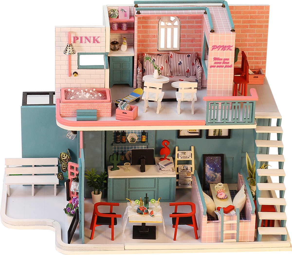 Kit de maison miniature, kit de maison de poupée de bricolage pour adultes,  kit de maison à l'échelle 1:24 pour adultes à construire, meilleur cadeau  pour elle