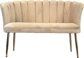 Furnilux Velvet Schelp Fluweel 2 zits bank op gouden poten