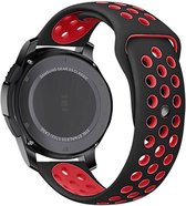 Strap-it Smartwatch bandje 18mm - sport bandje geschikt voor Garmin Vivoactive 4s - 40mm / Vivomove 3s - 39mm / Venu 2s - 40mm - zwart/rood