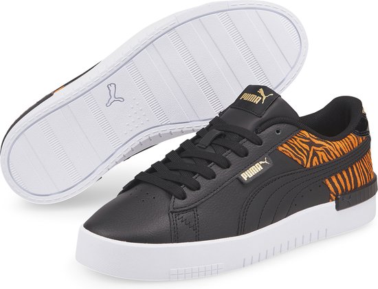 PUMA Jada Tiger Dames Sneakers – Black/Vibrant Orange/Gold – Maat 40