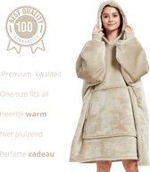 Q-Living Fleece Deken Met Mouwen - Hoodie Blanket - TV Deken - Kaki