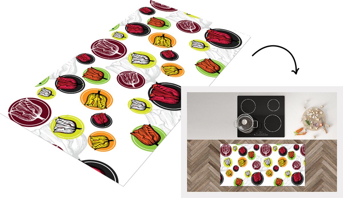 KitchenYeah Keukenloper - Loper keuken - Tulp - Bloemen - Patronen - Keukenloper vinyl multicolor, foto 5