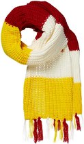 Sjaal gebreid rood|wit|geel | One Size | Oeteldonk sjaal | Gebreide sjaal oeteldonk | Carnavals sjaal | Gebreide sjaal carnaval | Sjaal Den Bosch | Apollo
