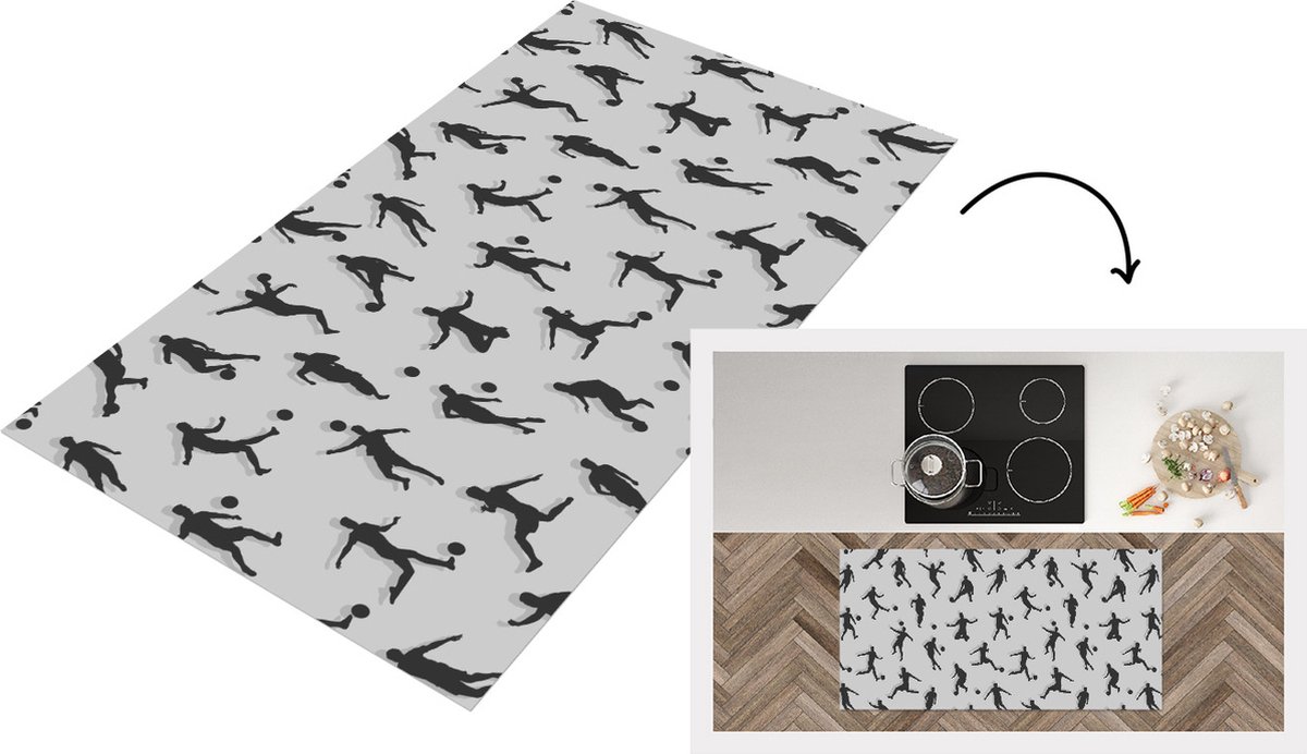 Keukenloper - Loper keuken - Voetbal - Sport - Patronen - 120x60 cm - Keukenloper vinyl