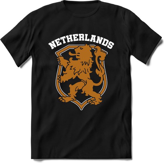 Nederland - Goud - T-Shirt Heren / Dames  - Nederland / Holland / Koningsdag Souvenirs Cadeau Shirt - grappige Spreuken, Zinnen en Teksten. Maat M