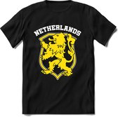 Nederland - Geel - T-Shirt Heren / Dames  - Nederland / Holland / Koningsdag Souvenirs Cadeau Shirt - grappige Spreuken, Zinnen en Teksten. Maat M