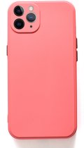 Apple iphone11 pro max Hoesje Back Cover met camera bescherming Donker roze 1x Gratis Glass Screenprotector