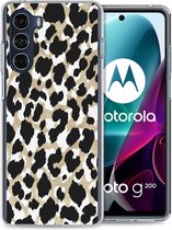 iMoshion Design voor de Motorola Moto G200 hoesje - Luipaard - Goud / Zwart