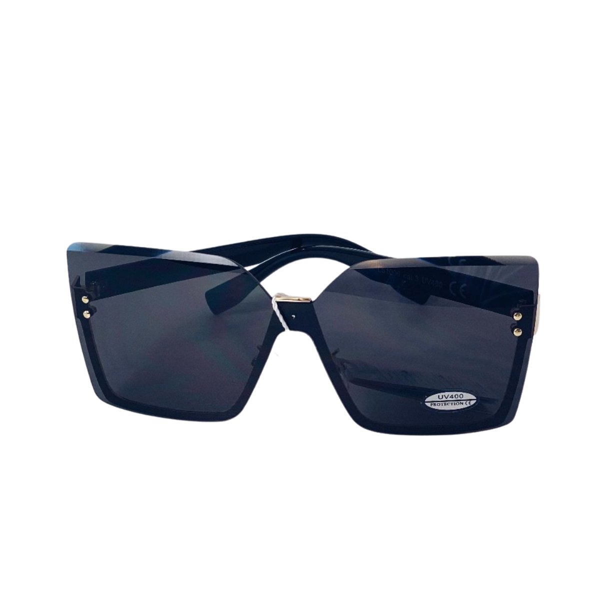 Dames Zonnebril - Zonnebrillen - Hoge randen met metaal - Vierkante versie - UV4000 - Zwart