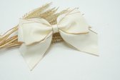 Grosgrain large haarstrik - Kleur Antiek wit - Haarstrik  - Glitter haarstrik – Babyshower - Bows and Flowers