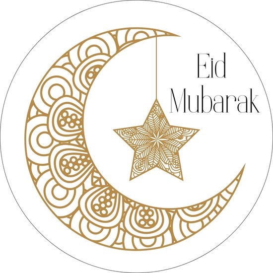 Stickers met halve maan en ster om Eid Mubarak te vieren