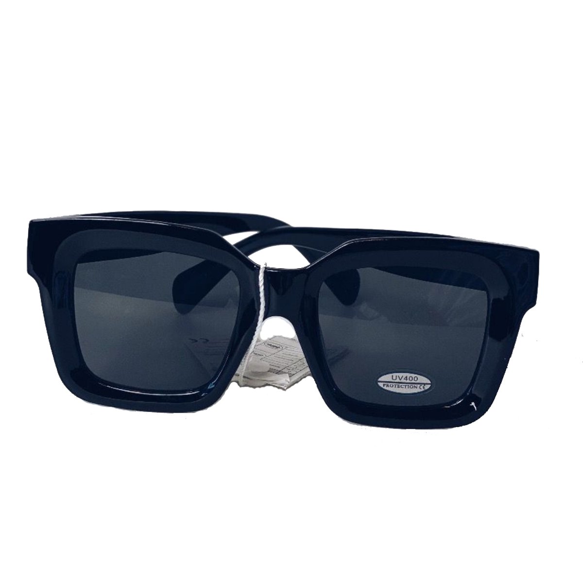 Dames Zonnebril - Zonnebrillen - Acetaat vierkant - Zilver details - UV4000 - Zwart