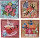 Cards & Crafts - Diamond Painting kaarten - Wenskaarten Set van 4 kaarten - Hobbypakket - volledig Diamond painting pakket
