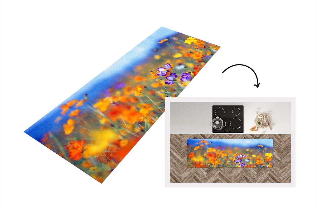 KitchenYeah Keukenloper - Loper keuken - Cosmos - Kleuren - Lente - Keukenloper vinyl multicolor, foto 3