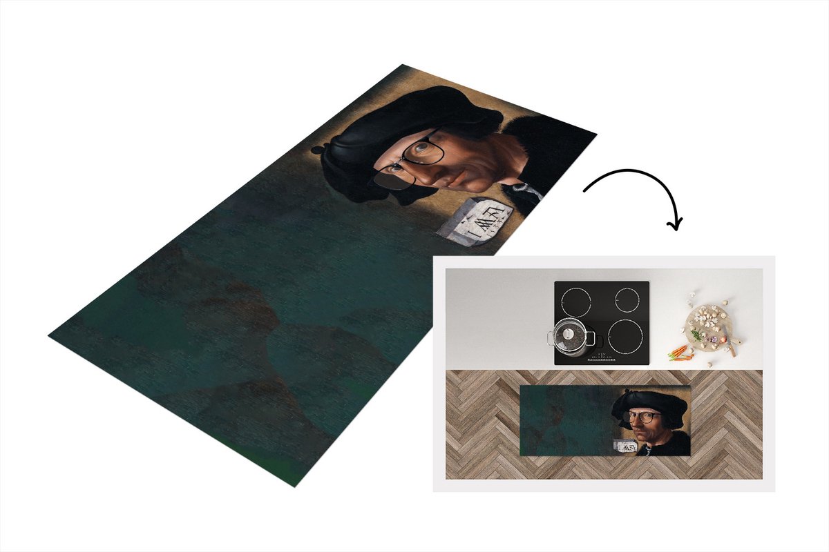 KitchenYeah Keukenloper - Loper keuken - Schilderij - Oude meesters - Jacob Cornelisz van Oostsanen - 120x50 cm - Keukenloper vinyl Multicolor