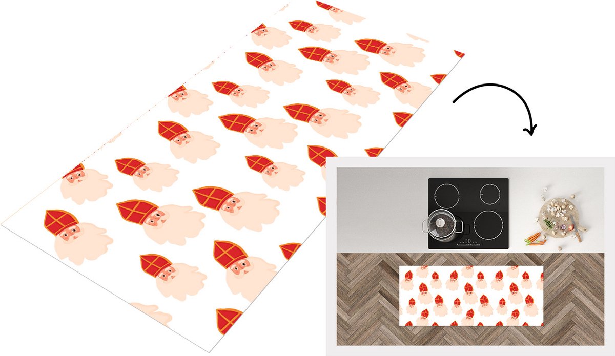 KitchenYeah Keukenloper - Loper keuken - Sint - Sinterklaas - Sinterklaas Decoratie - 120x50 cm - Keukenloper vinyl Multicolor
